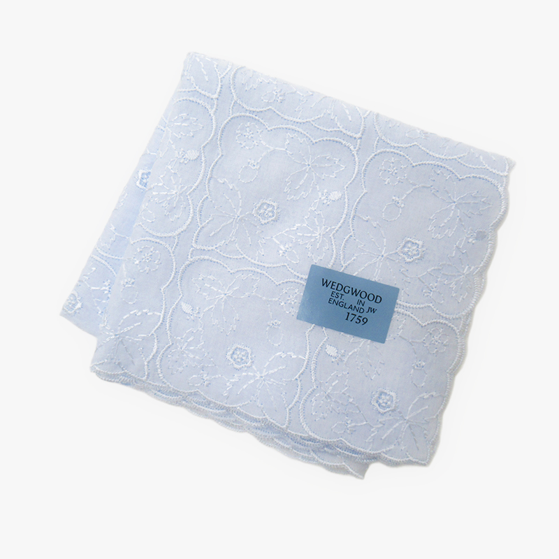 WEDWOOD エンブハンカチ WWD11500＊BL